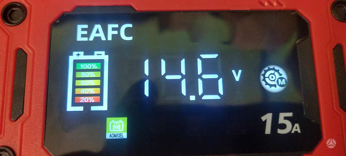 Išmanus akumuliatorių pakrovėjas įkroviklis EAFC 12v 15A