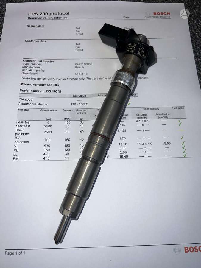 Volkswagen Multivan, 0445116035, injection system