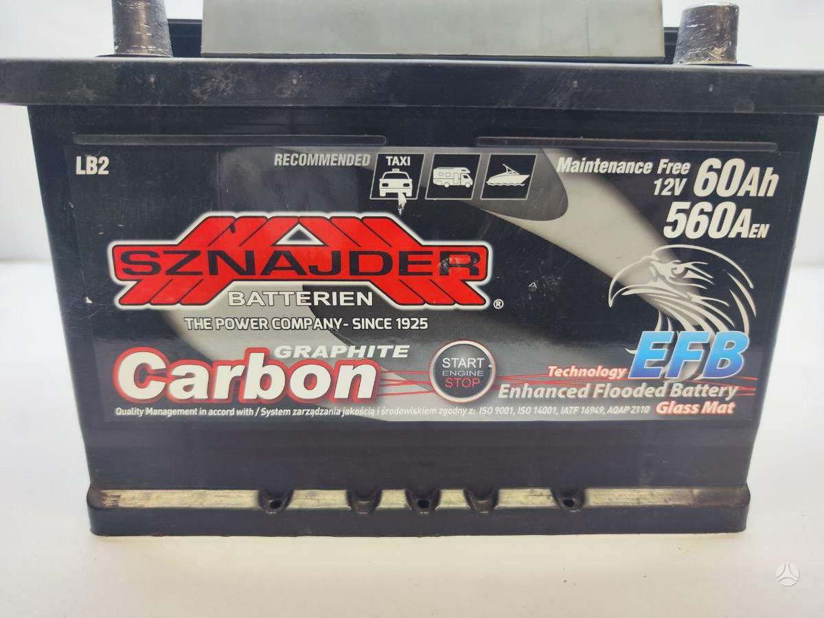 PATIKRINTAS 60Ah CARBON SZNAJDER