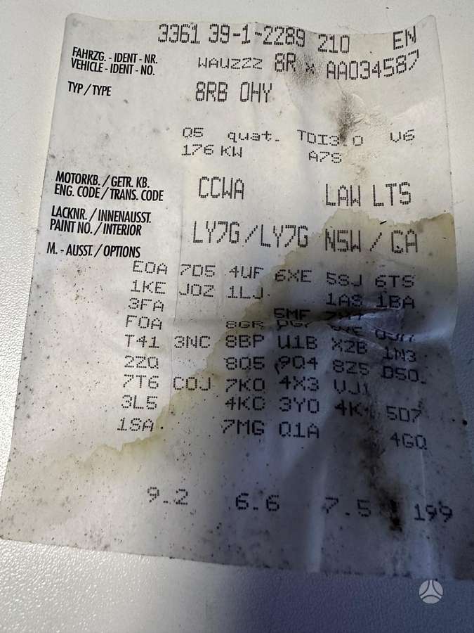 Audi Q5 dalimis. Detaliu pristatymas