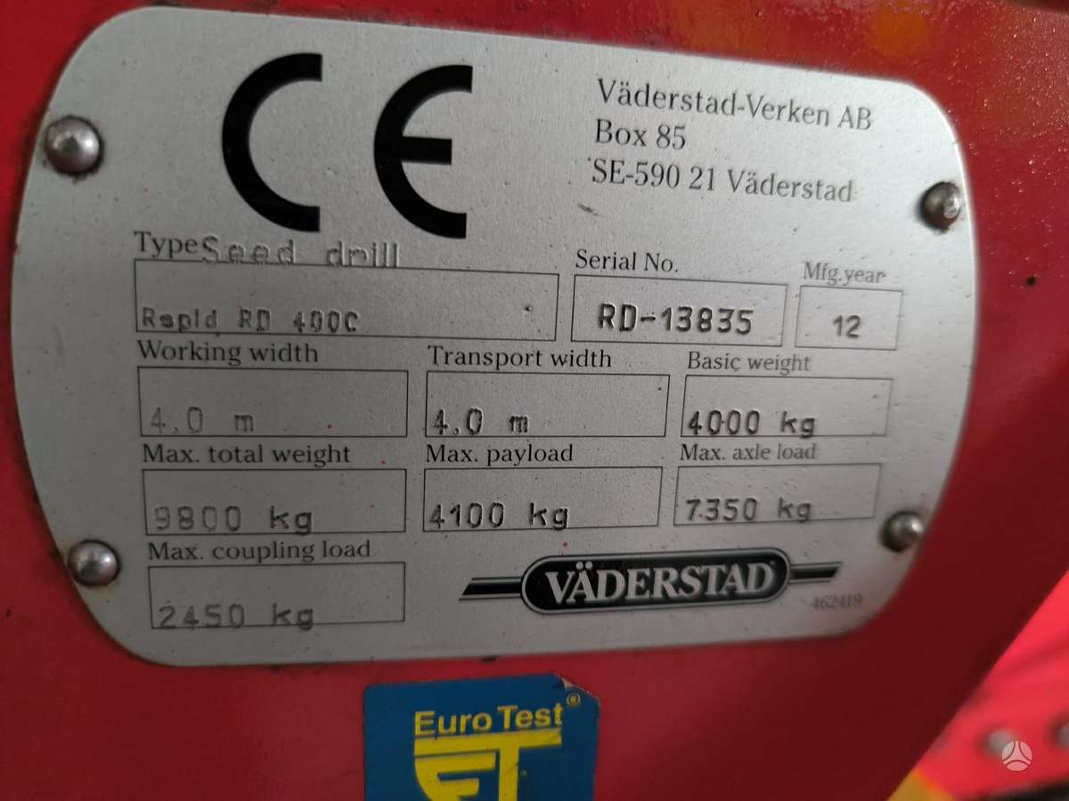 Vaderstad RAPID 400c, seeders, planters