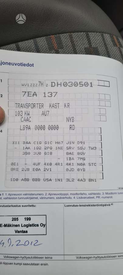 Volkswagen Transporter Variklis caac aut deze nyb