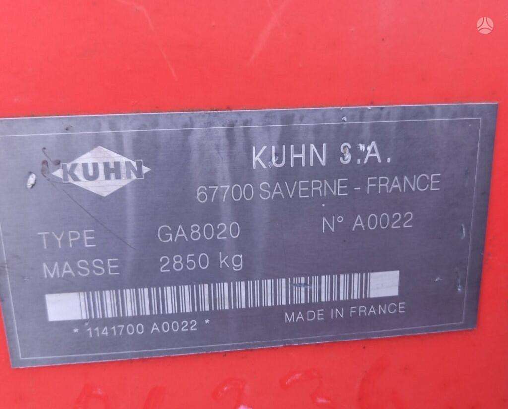 Kuhn GA8020, rakes