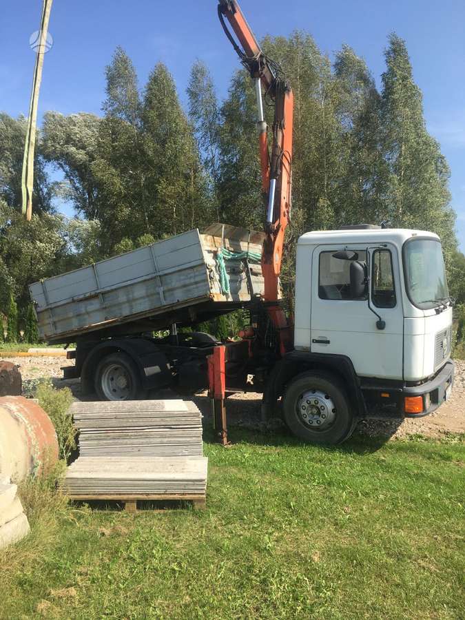 MAN 12, самосвалы с краном