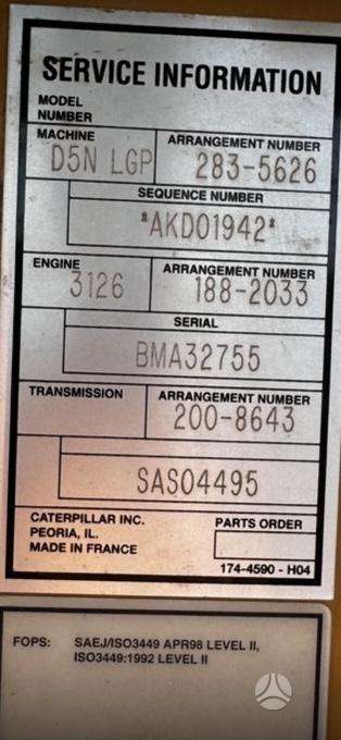 Caterpillar D5N LGP, buldozeriai