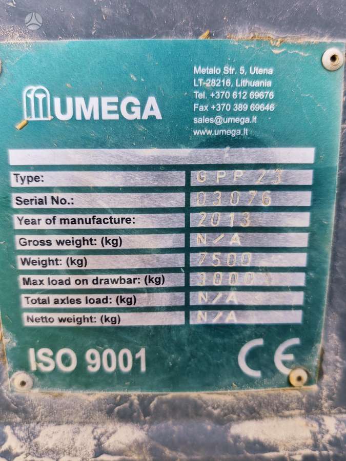 UMEGA GPP 23 Arba Bergman GTW25, прицепы, полуприцепы