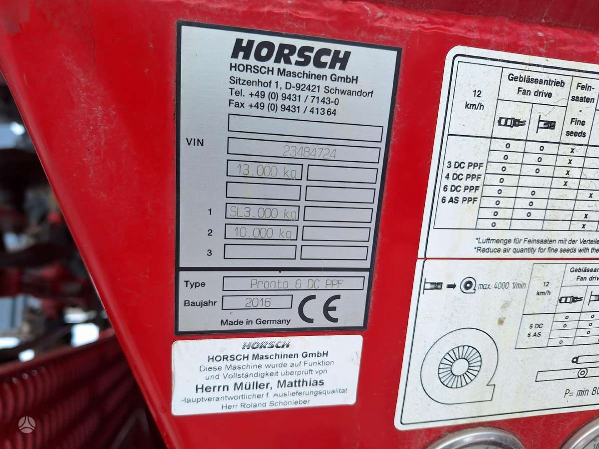 Horsch Pronto 6 DC PPF, сеялки, сажалки