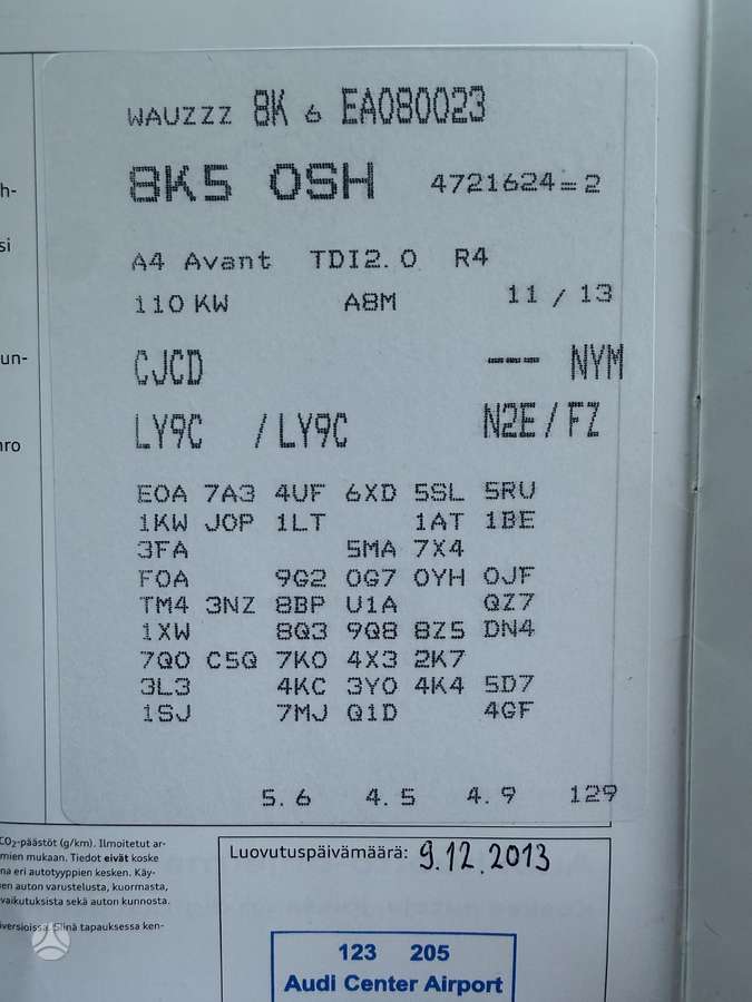 Audi A4 Minsko pl 33a 5 angaras