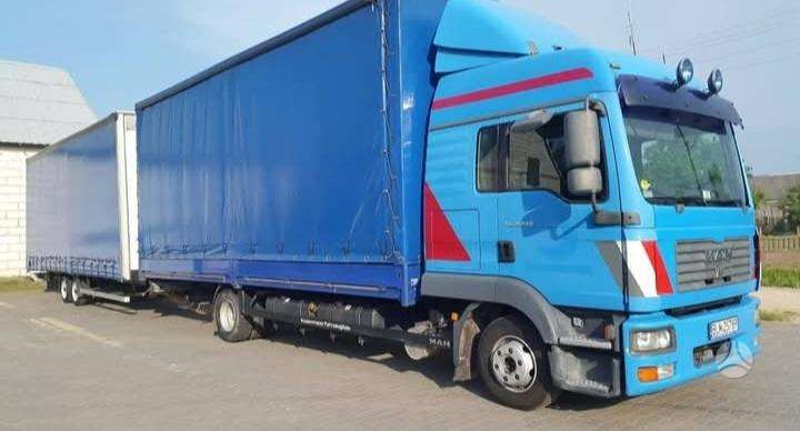 MAN MAN TGL 8.240, dropside with curtains