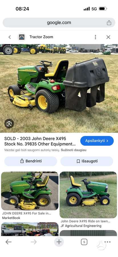John Deere X495, газонокосилки, триммеры