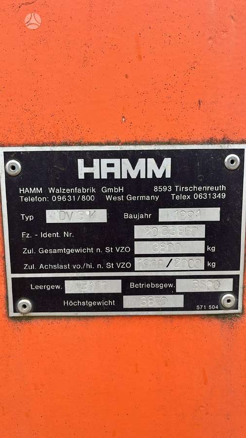 Hamm DV 3K, veltņi / blietes