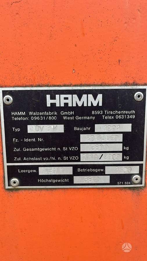 Hamm DV 3K, vibrator / compactor