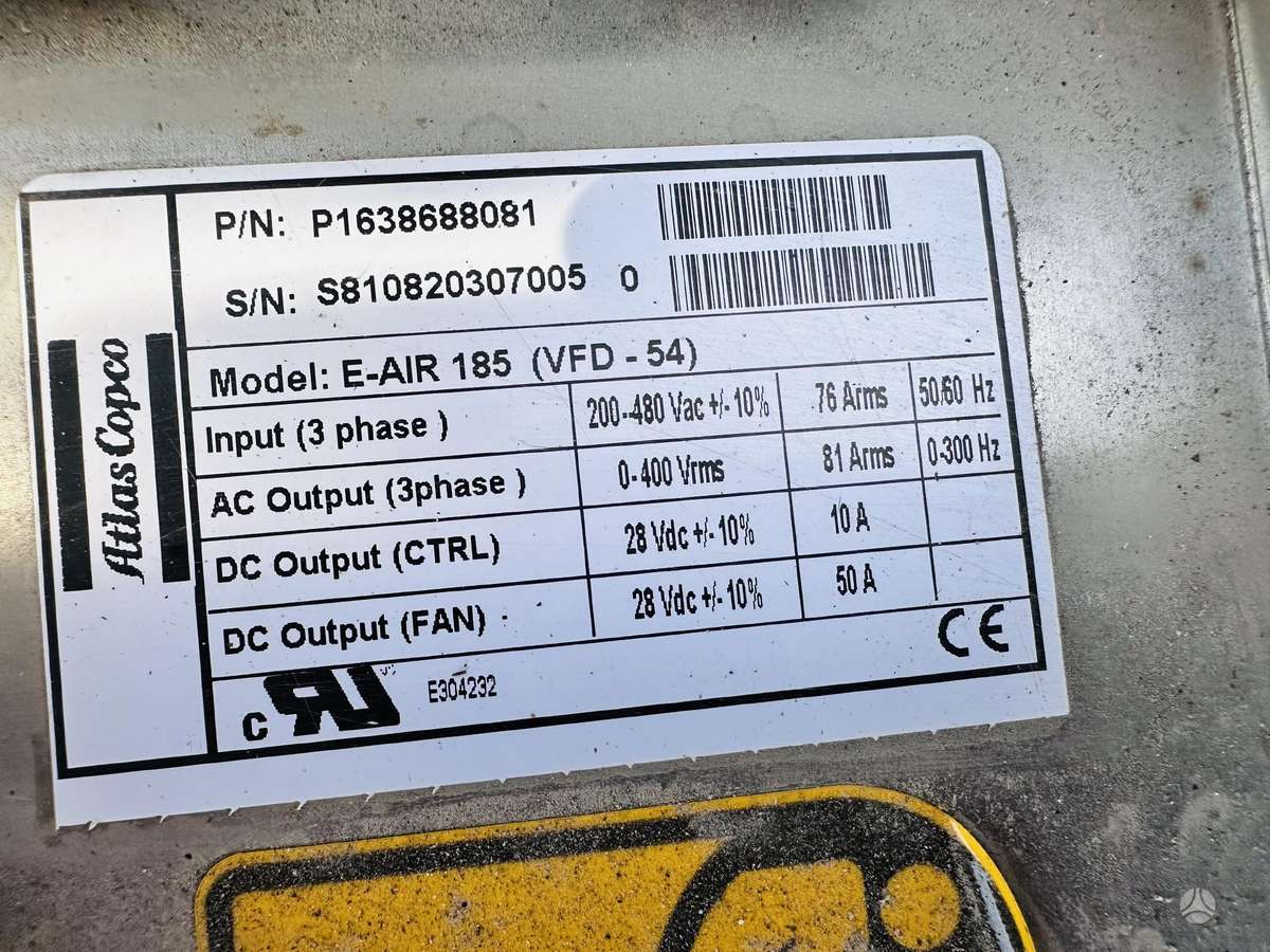 Atlas Copco H185 VSD, compressor