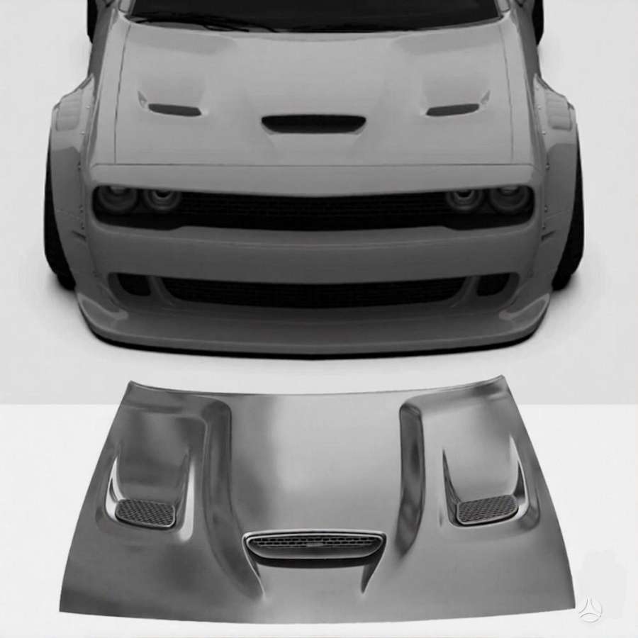 Dodge Challenger hood (front, rear)