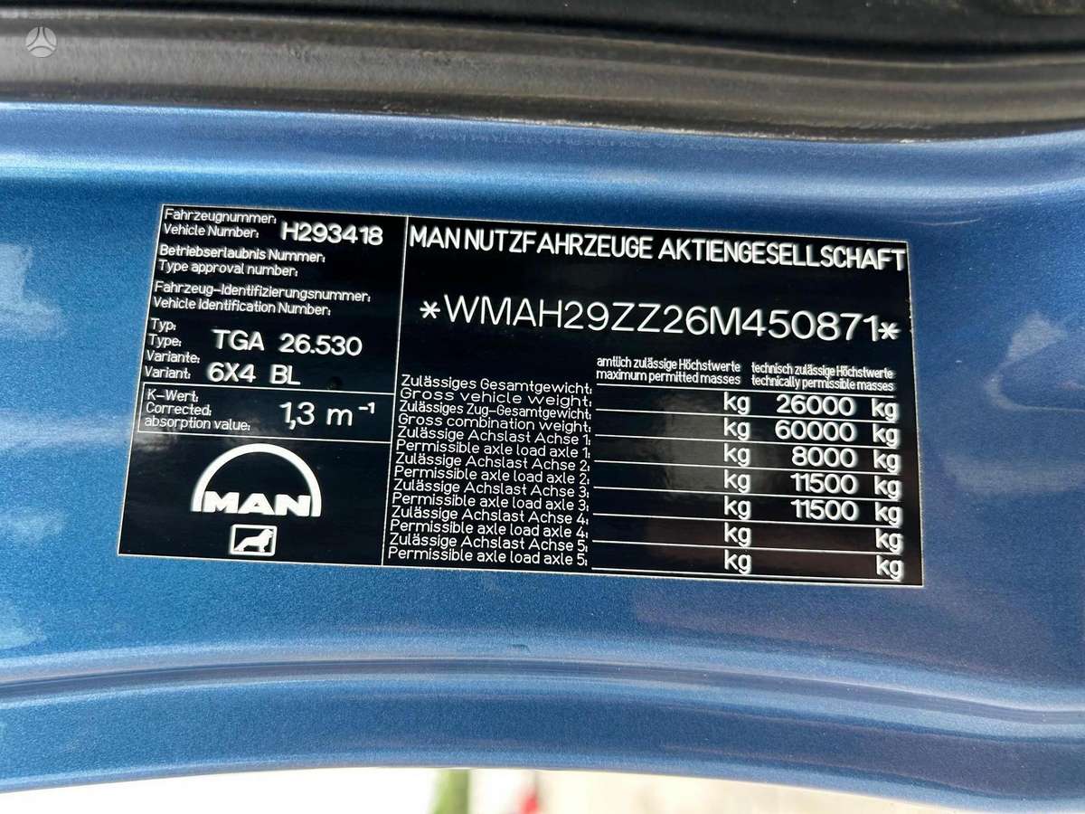 MAN TGA26.530, самосвалы с прицепoм