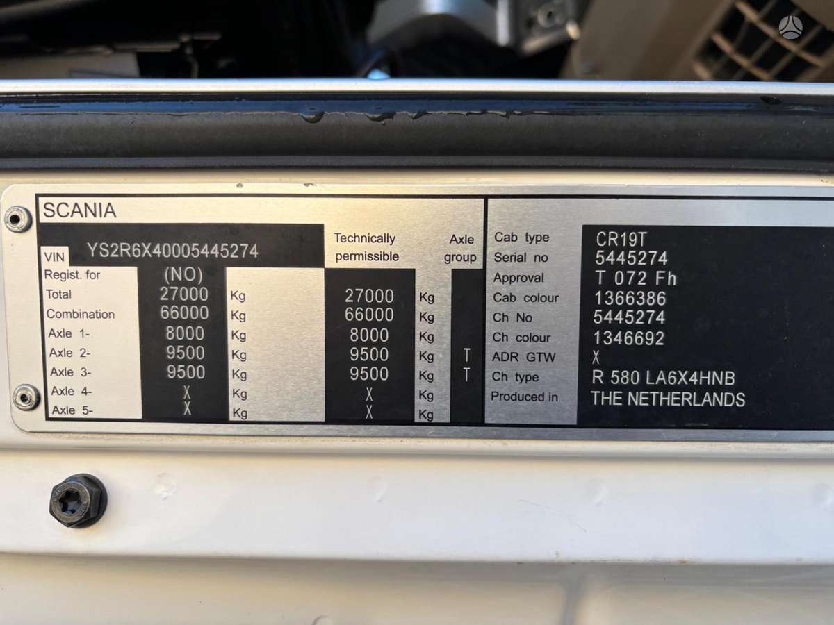 Scania R580, single sleeper
