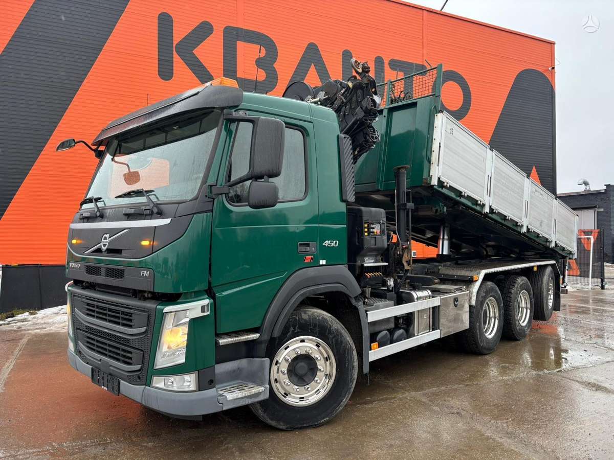 Volvo FM 450 8x4*4, самосвалы с краном