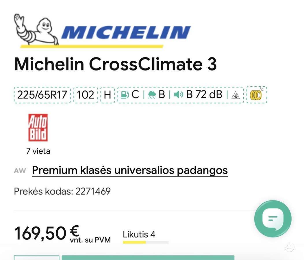 Michelin, universalios 225/65 R17