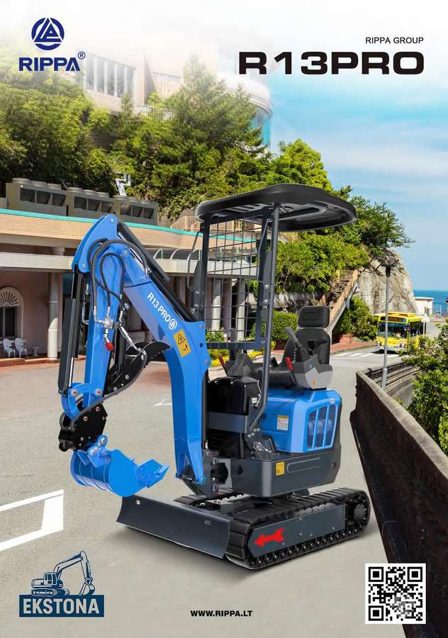 Rippa R13 Pro (Kubota), mini ekskavatoriai
