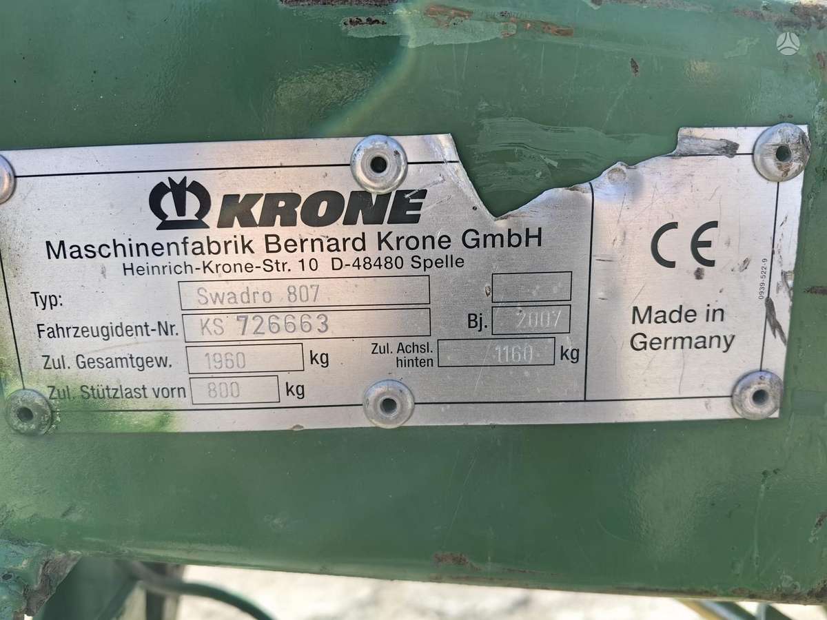 Krone SWADRO 807, грабли