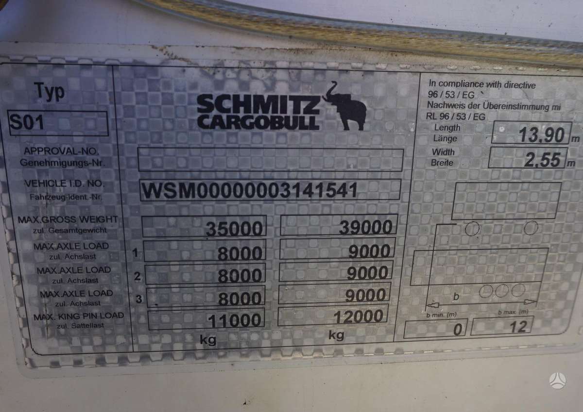 Schmitz SCS24, пологовые / тентовые