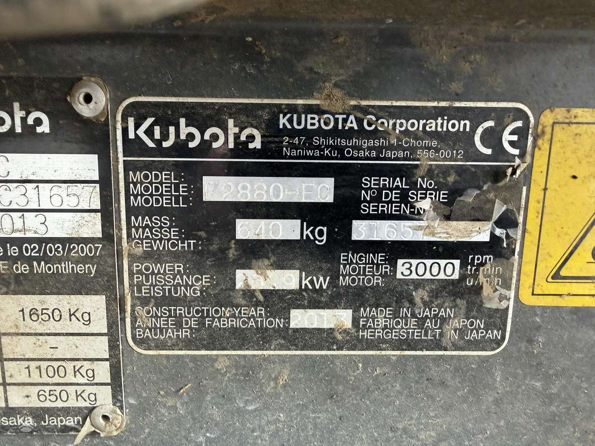 Kubota F2880, садовые тракторы