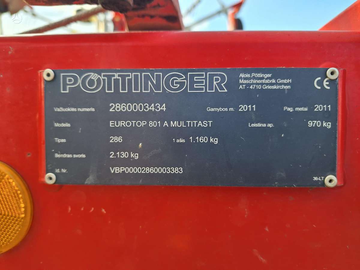 Pöttinger TOP 801 A Multitast, grėbliai