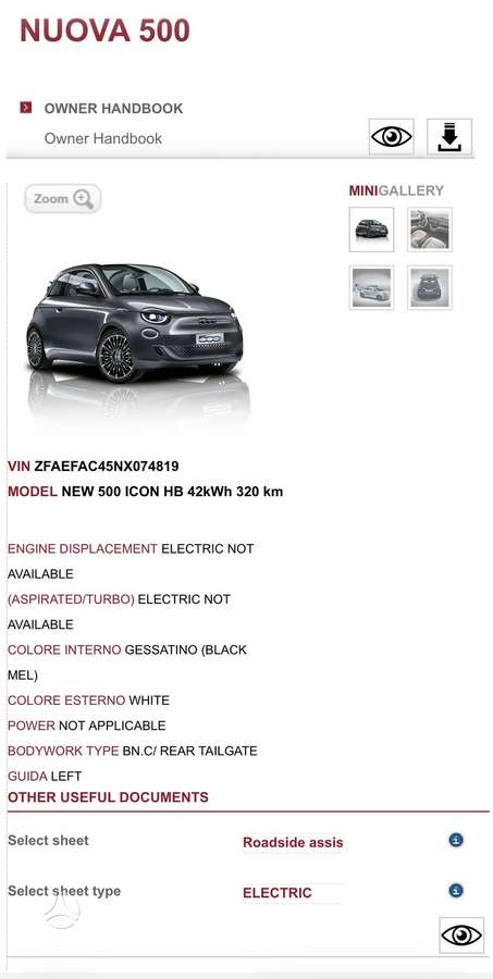 Fiat 500, 42 kWh, hatchback