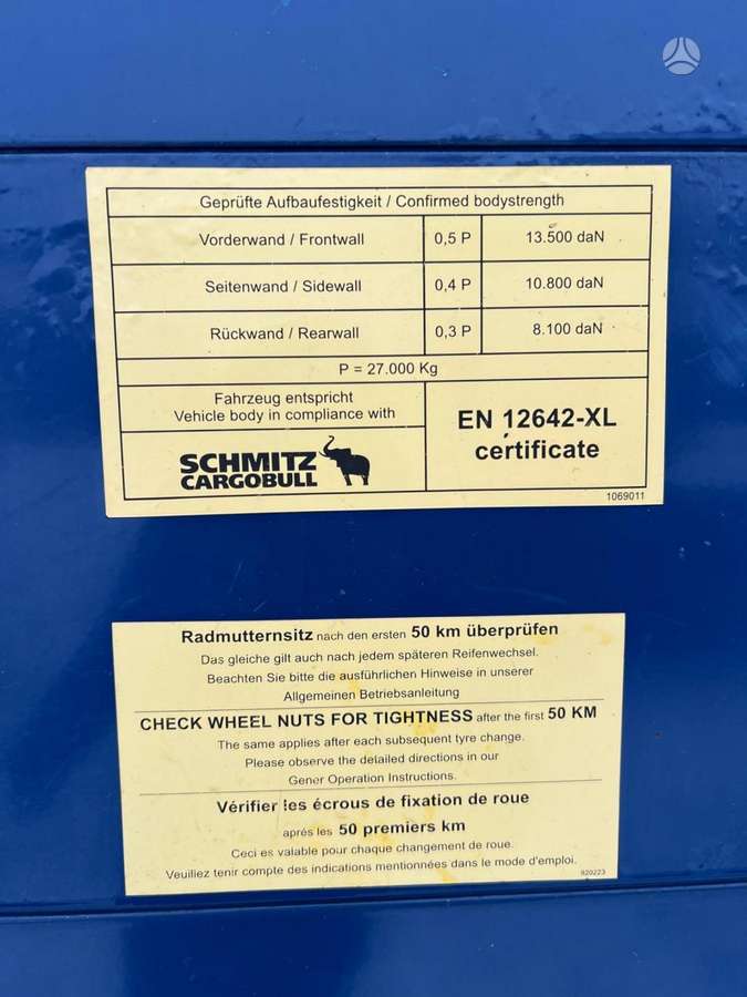 Schmitz SCS 24/L MEGA, užuolaidinės / tentinės
