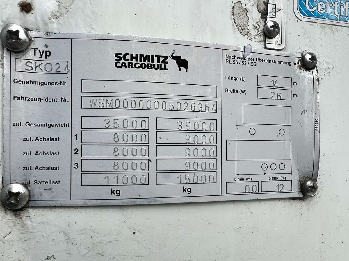 Schmitz SKO 24 - 7CM!!!!, refrigerated