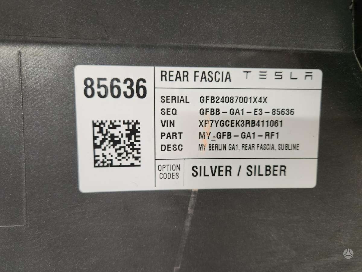 Tesla Model Y, MY-GFB-GA1-RF1, bamperiai