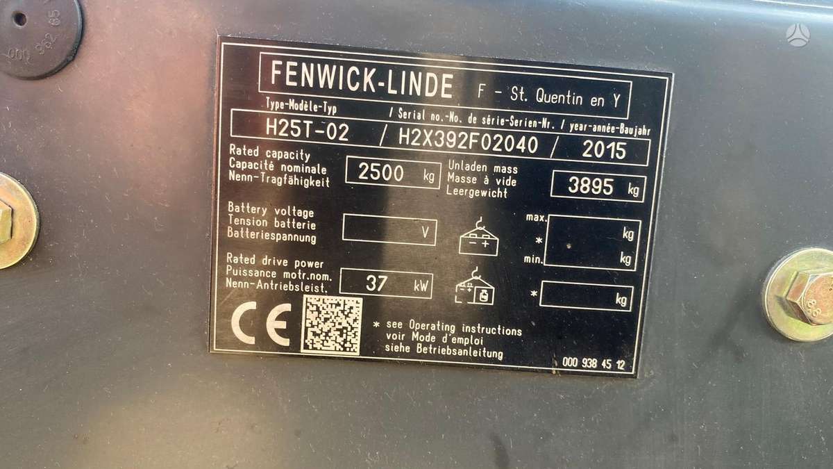 Linde H25T, šakiniai krautuvai