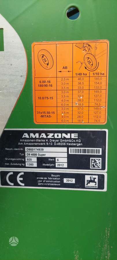 Amazone D9-4000 Super, seeders, planters