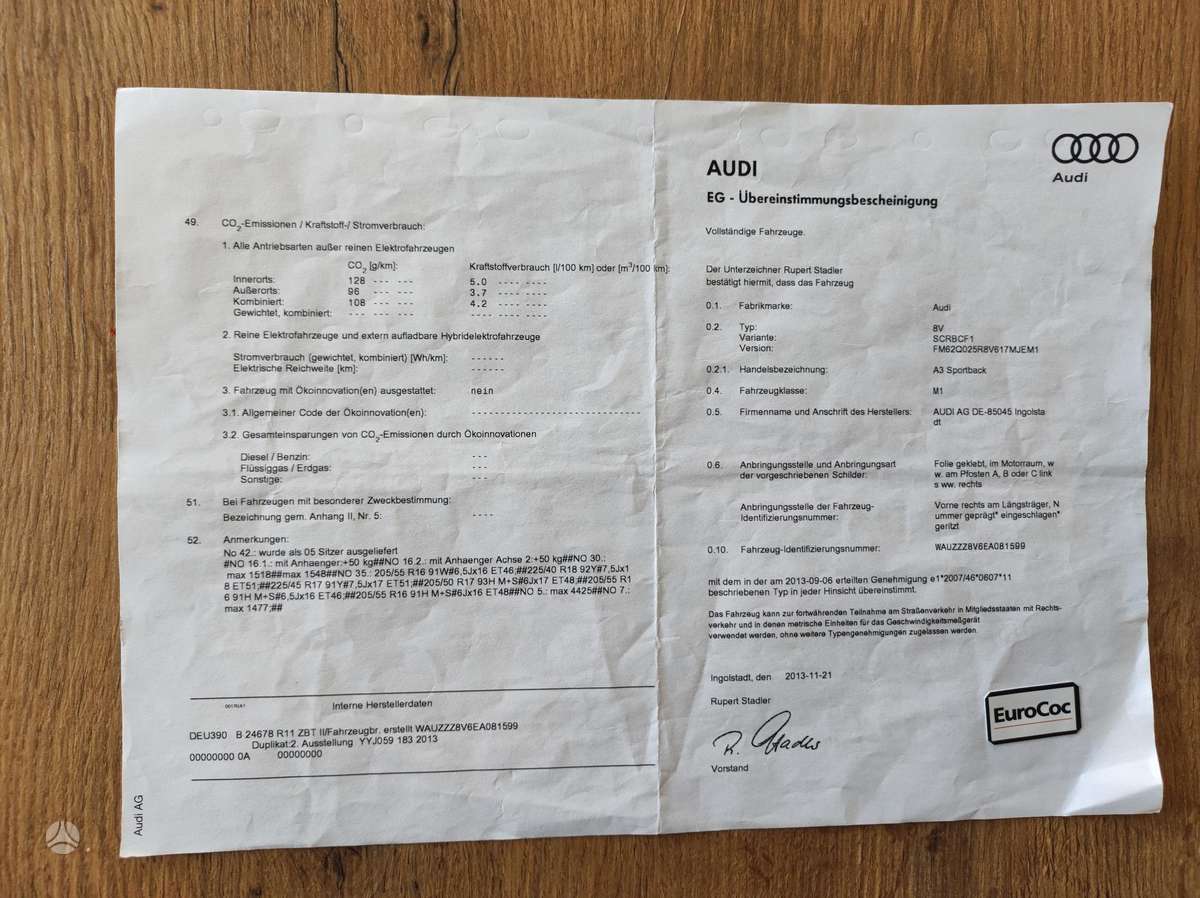 Audi A3, 2.0 l., Хэтчбек