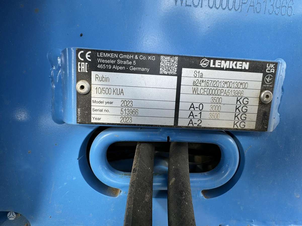 Lemken Rubin 10/500 KUA, žemės dirbimo / ruošimo technika