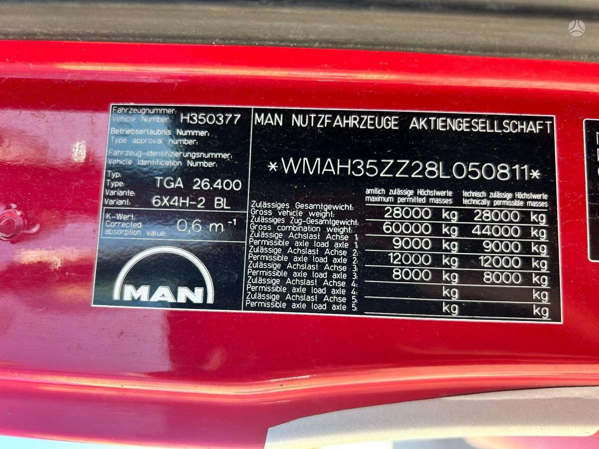 MAN TGA 26.400, su kranu