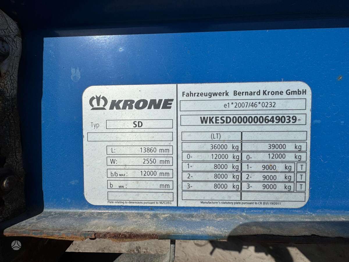 Krone SD, curtain / tarpaulin