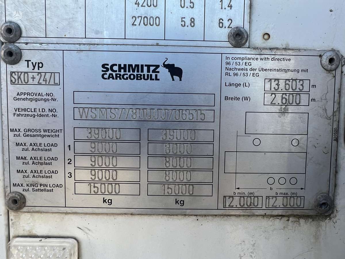 Schmitz SKO 24L FP45, šaldytuvai