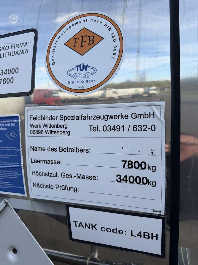 Feltbinnder TSA, cisternas
