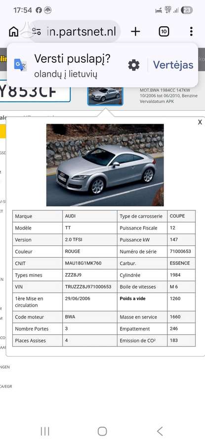 Audi TT, 2.0 l., Хэтчбек