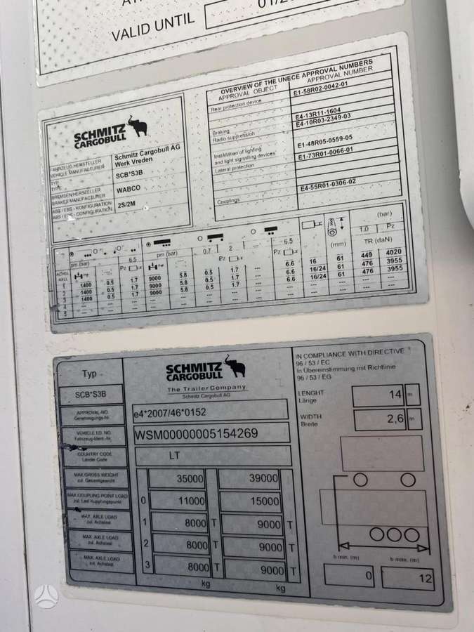 Schmitz SKO 24 - 7CM!!!!, šaldytuvai