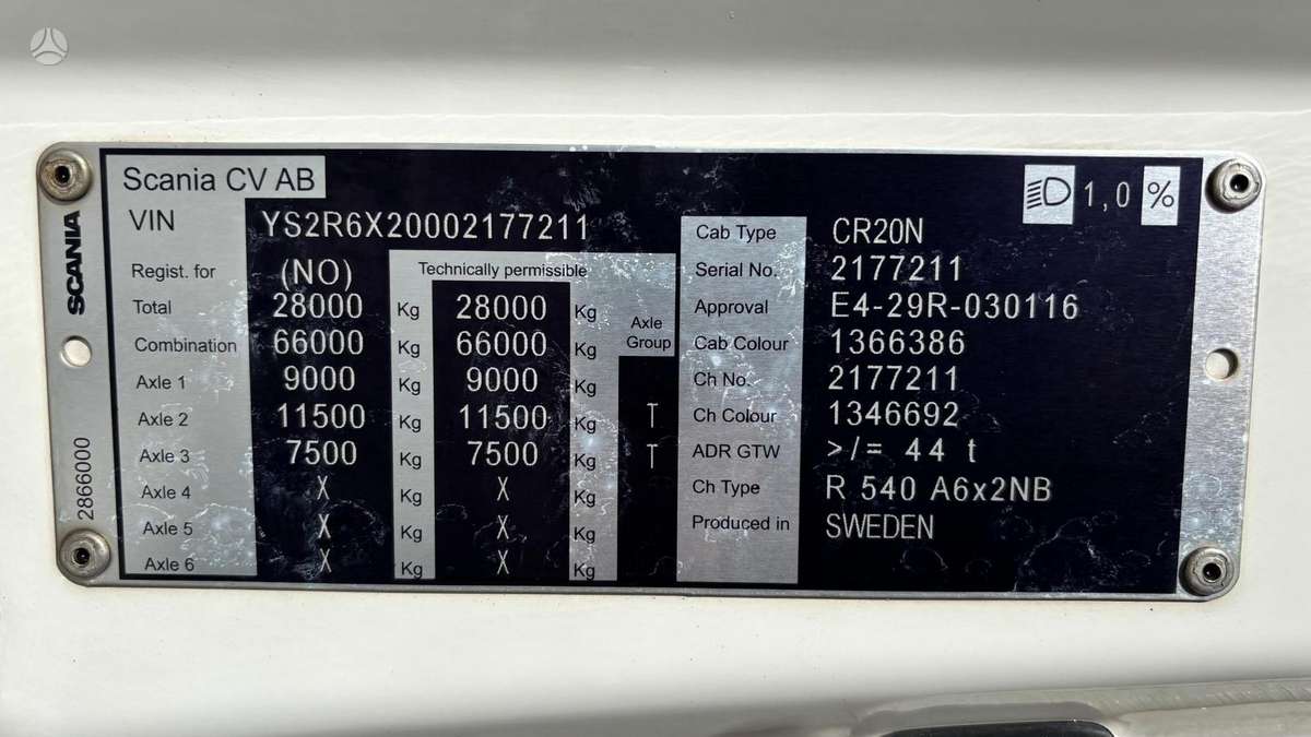 Scania R540, single sleeper