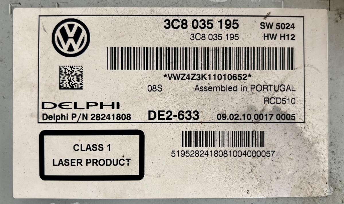 Volkswagen RCD - 510, мультимедиa