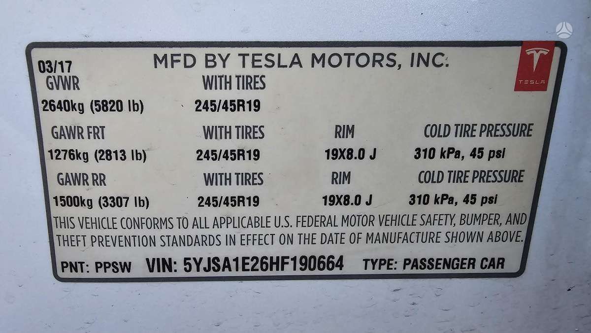 Tesla Model S, 90 kWh, saloon / sedan