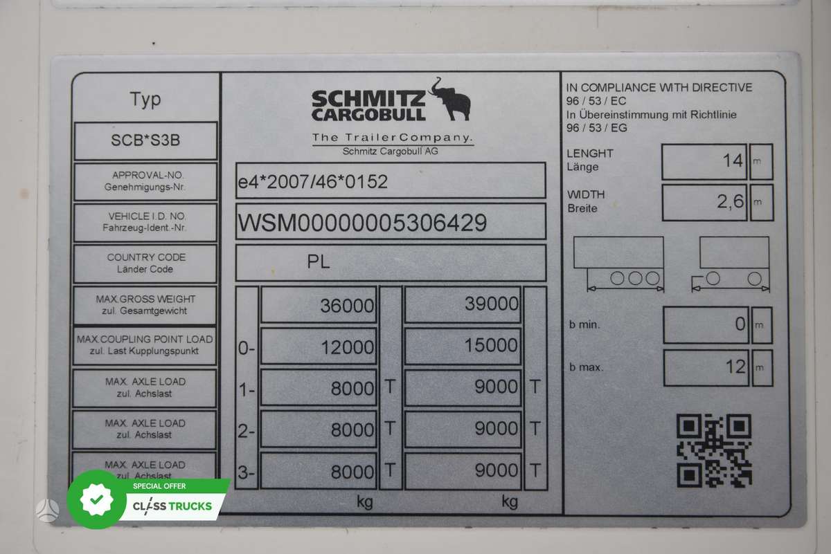 Schmitz SKO FP 60 Carrier Vector 1550, refrigerated