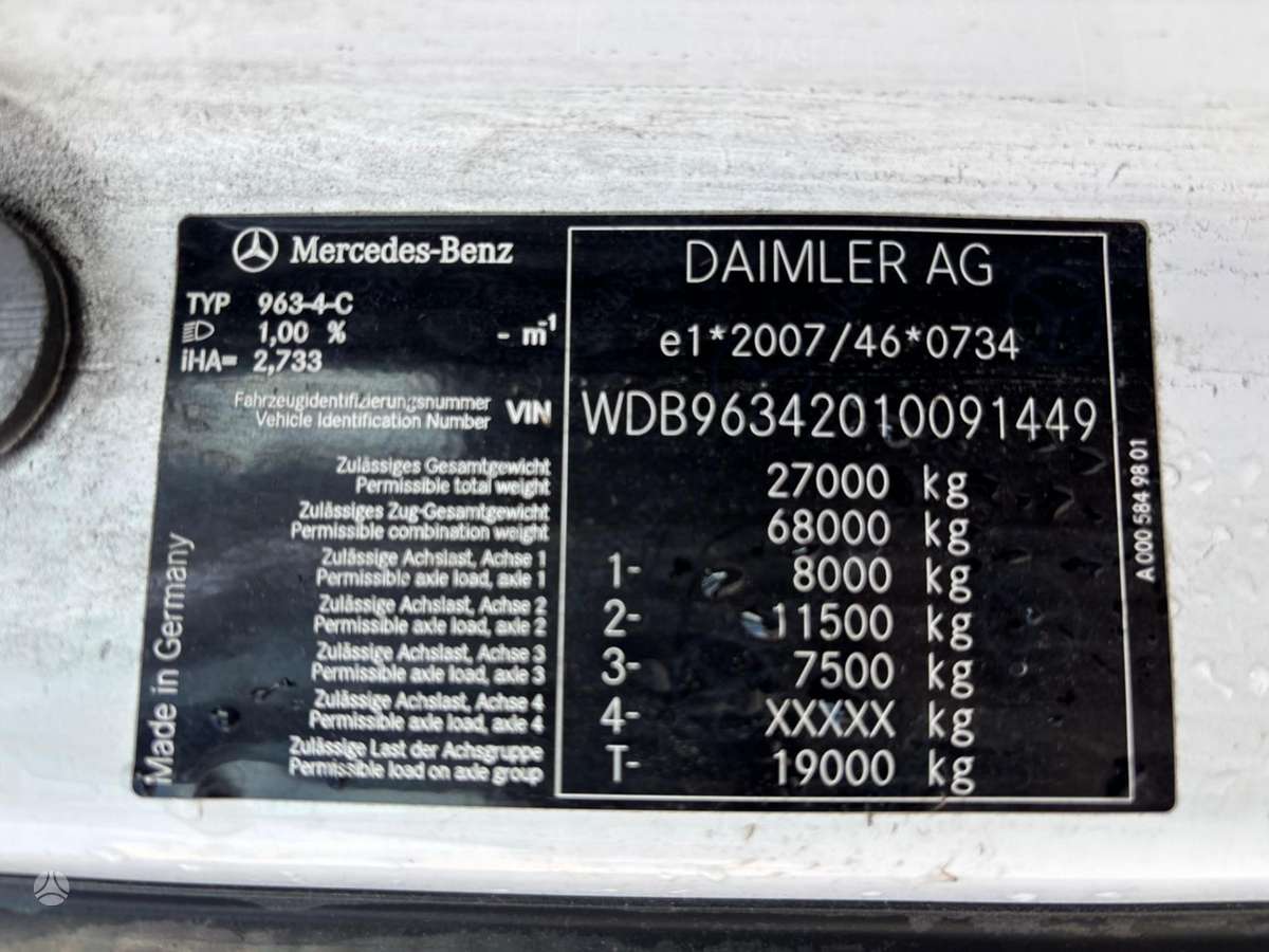 Mercedes-Benz ACTROS 2553, single sleeper