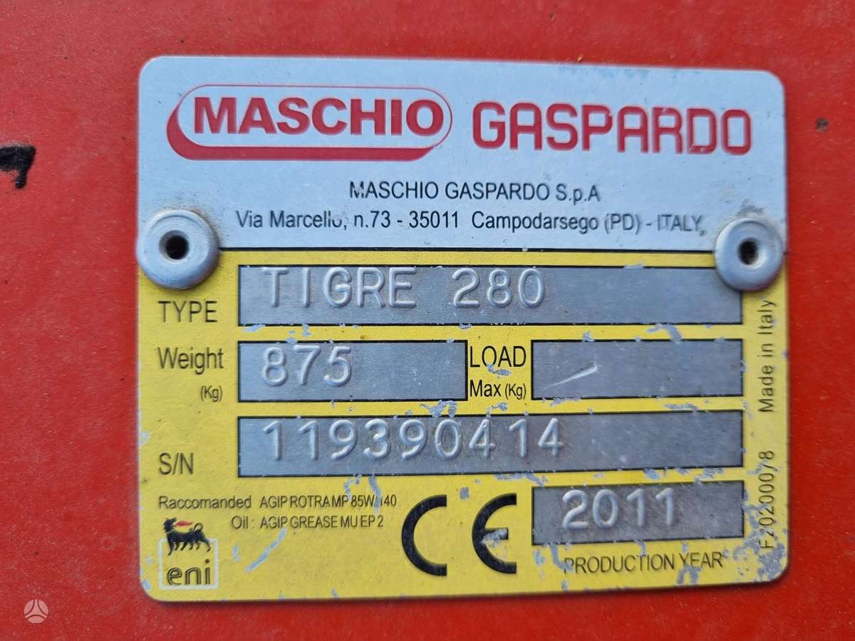 Machio Tigre 280, сенокосилки / измельчители