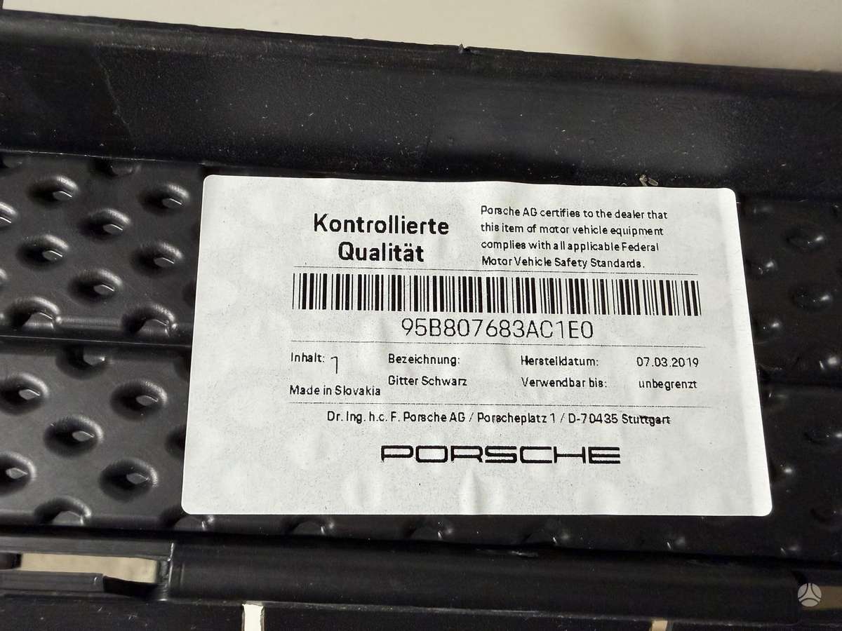 Porsche Macan 95b807683h 95b807683h1e0 centriniu groteliu kodai kaina 210eur