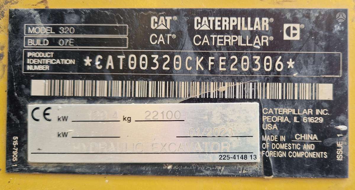 Caterpillar 320, ekskavatori