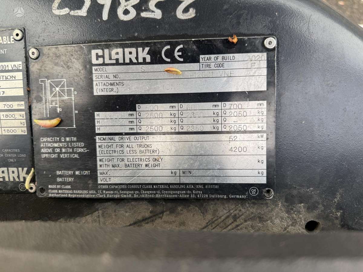 Clark S25GL, šakiniai krautuvai